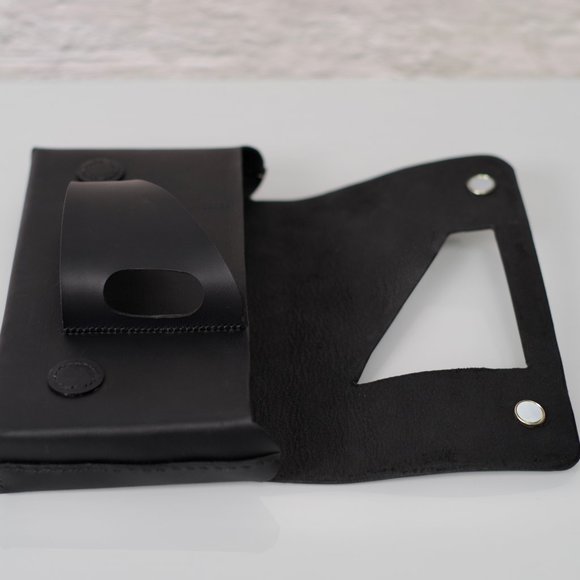 The Clutch in Satin Black Leather - glove clutch, handcrafted, stunning! - Picture 13 of 16